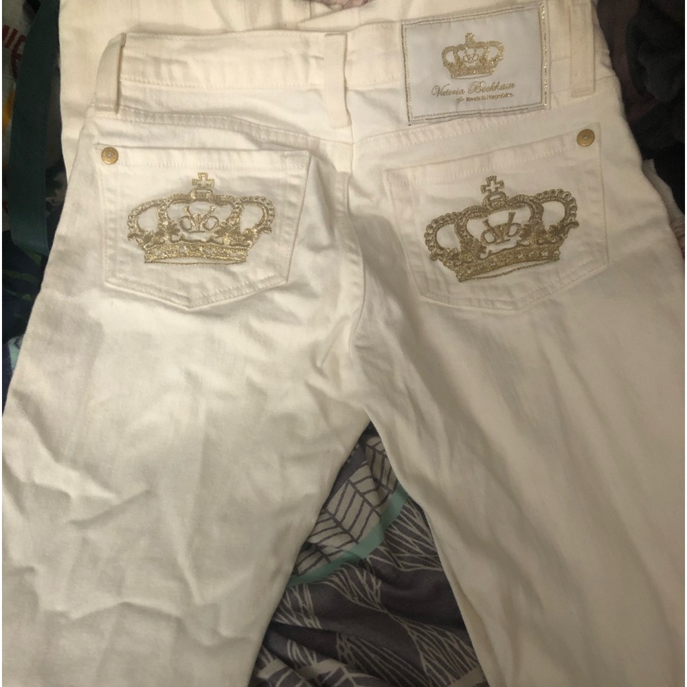 White and Gold Crown Rock n Republic by Victoria Beckham size 25